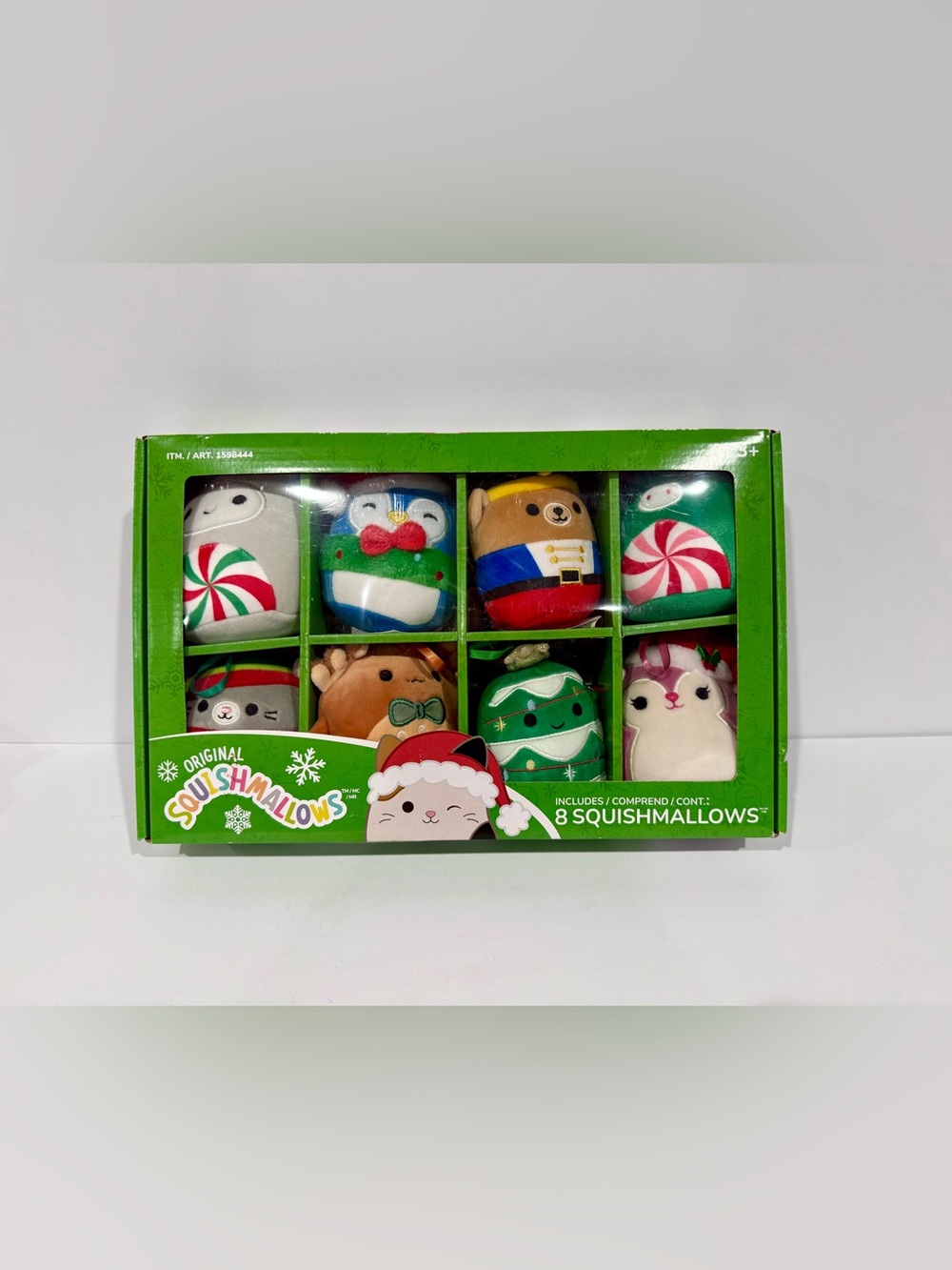 Squishmallows Christmas 8-Pack Mini Plush Ornament Set Boxed Multicolor